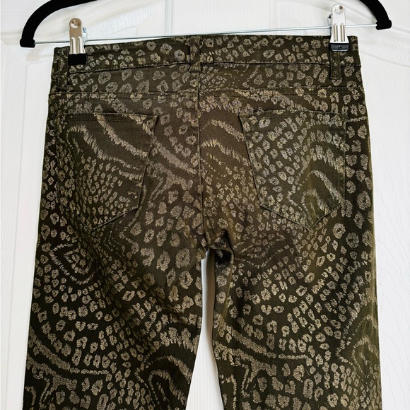 EMPIRIAL Olive Green & Gold Leopard Skinny Stretch Jeans Jr5/26 - Picture 3 of 8